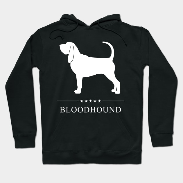 Bloodhound Dog White Silhouette Hoodie by millersye